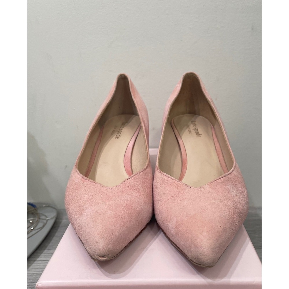 Kate Spade Coco Pink Suede Pointed Toe Kitten Heel Pumps Womens 6M